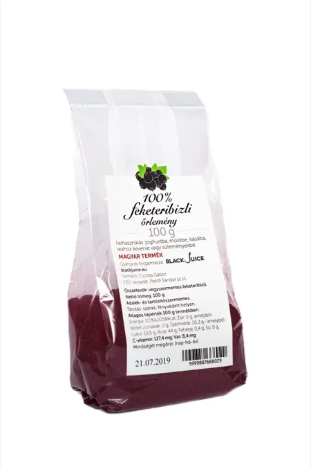 100% feketeribizli őrlemény (feketeribizli por) 100 g-os tasakban – Black Juice